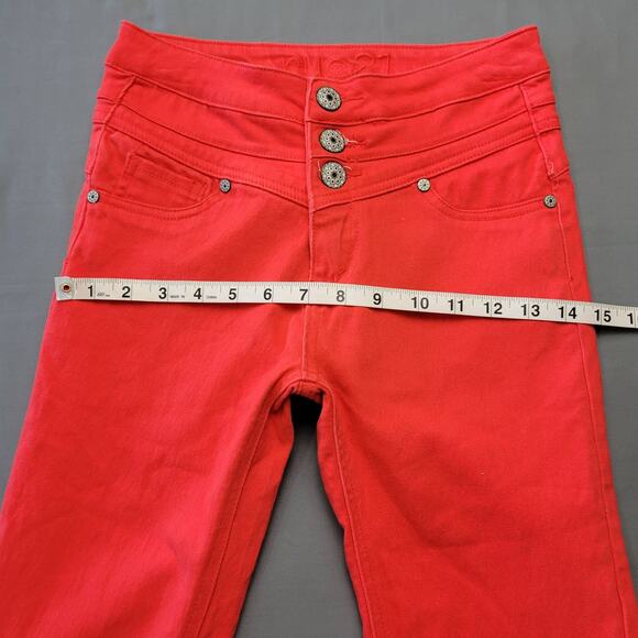 rue21 Red Jeggings Stretch Freedom Flex High Waisted Pants Womens Size 3 Juniors - Picture 7 of 11